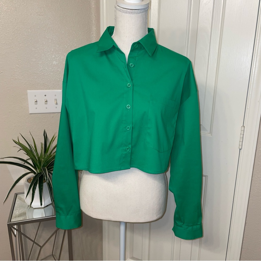 Cropped Poplin Shirt